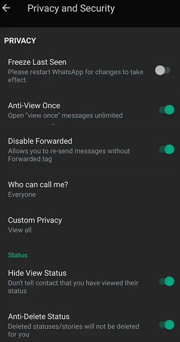 ADWhatsApp Privacidade Preto.