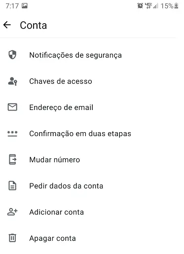 Conta do WhatsApp